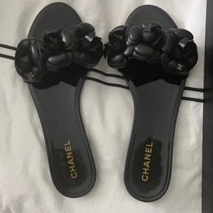 Chanel flower camellia sandals size 39 rubber